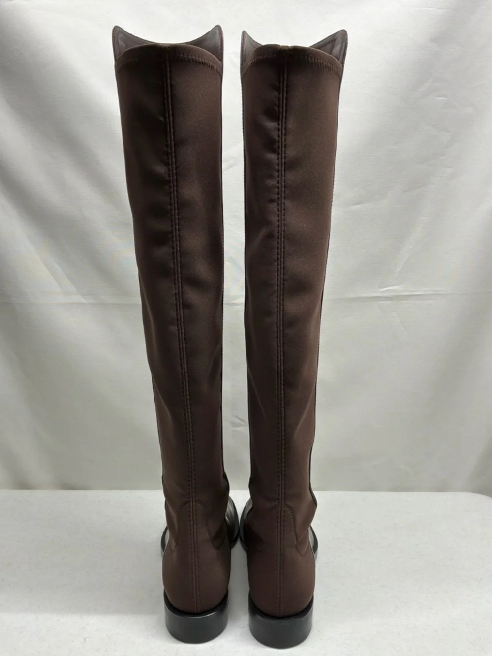 Stuart Weitzman Keelan Brown Leather and Microstretch Knee Boots Size 4.5